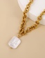 Fashion Golden-2 Titanium Steel Round Pearl Thick Chain Necklace