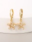 Fashion Golden-2 Copper Inlaid Zircon Five-pointed Star Earrings