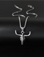 Fashion Silver Stainless Steel Bull Head Necklace