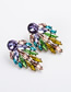 Fashion Color Acrylic And Diamond Geometric Stud Earrings