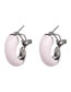 Fashion Titanium White Alloy Oil Drip C-shaped Earrings