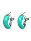 Fashion Red Alloy Oil Drip C-shaped Earrings