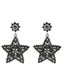 Fashion Color Alloy Diamond Five-pointed Star Stud Earrings