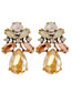 Fashion Gold Color Geometric Diamond Earrings