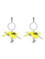 Fashion Yellow Metal Oil Drop Flower Geometric Stud Earrings