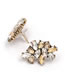 Fashion Gold Color Geometric Diamond Earrings