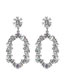 Fashion Silver Color Geometric Diamond Earrings