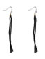 Fashion Black Geometric Rice Bead Tassel Earrings