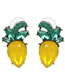 Fashion Candy Yellow Geometric Diamond Earrings