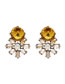Fashion Brown Geometric Diamond Earrings