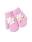 Fashion Pink Recommended 3-10 Years Old Children's Velvet Flower Full Finger Gloves