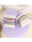Fashion 7#purple Crystal Rice Bead Braided Bracelet