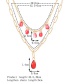 Fashion Gold Color Geometric Crystal Tassel Double Necklace