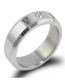 Fashion Suga Titanium Steel Dot Diamond Alphabet Ring