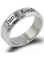 Fashion Jung Kook Titanium Steel Dot Diamond Alphabet Ring