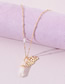 Fashion Gold Color Alloy Geometric Crystal Tooth Necklace