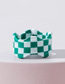 Fashion Green Acrylic Wave Checkerboard Ring