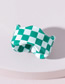 Fashion Green Acrylic Wave Checkerboard Ring