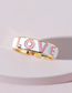 Fashion Gold Color Alloy Dripping Letter Ring
