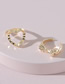 Fashion Gold Color Alloy Bowknot Peach Heart Ring Set