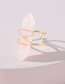 Fashion Brown Alloy Geometric Pointed Crystal Tooth Ring