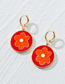 Fashion Red Alloy Drip Flower Earrings
