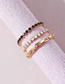 Fashion Gold Color Alloy Geometric Rhinestone Chain Ring Set