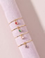 Fashion Gold Color Alloy Inlaid Zirconium Geometric Ring Set