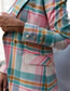 Fashion Pink Plaid Nylon Check Pocket Blazer