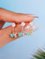 Fashion Cloud White K Copper Pierced Earrings With Diamond Cloud Tassels