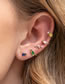 Fashion Style 9 White K Copper Inlaid Zirconium Dinosaur Piercing Stud Earrings