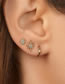 Fashion Rose Gold Color Copper Inlaid Water Drop Zirconium Geometric Screw Lock Ball Piercing Earrings