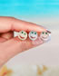 Fashion White K Copper Diamond Smiley Piercing Stud Earrings