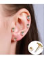 Fashion Large Green Eye Rose Gold Color Copper And Diamond Owl Piercing Stud Earrings