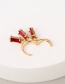 Fashion Red Copper Inlaid Zirconium Square Ear Ring