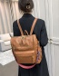Fashion Light Brown Pu Multi-pocket Backpack