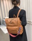 Fashion Light Brown Pu Multi-pocket Backpack