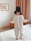 Fashion Beige Plus Velvet Thickening Cotton Printed Zipper One-piece Pajamas