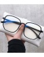 Fashion Transparent White Pc Square Large Frame Flat Glasses Frame