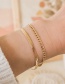Fashion 14k Gold Color Stainless Steel Snake Bone Chain Bracelet Set