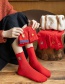 Fashion Lucky Cat With Wood Ears Cotton Geometric Embroidered Tube Socks