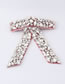 Fashion Burgundy Diamond Geometric Diamond Bow Hairpin
