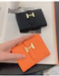 Fashion Orange Pu Lychee Pattern Card Holder