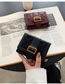 Fashion Black Short Pu Diamond Lock Tri-fold Wallet