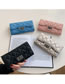 Fashion Champagne Lingge Embroidery Thread Tri-fold Long Wallet