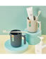 Fashion Blue Cactus Household Mouthwash Cup With Handle
