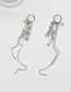 Fashion Silver Color Alloy Diamond Geometric Tassel Earrings