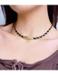 Fashion Gold Color Titanium Steel And Leather Braided Letter Brand Necklace