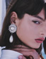 Fashion Silver Color Alloy Diamond Pearl Stud Earrings