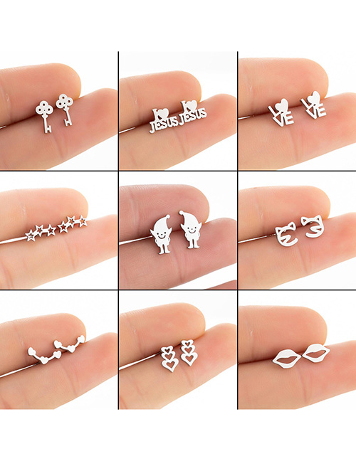 Fashion 323 Gold Color Stainless Steel Key Earrings